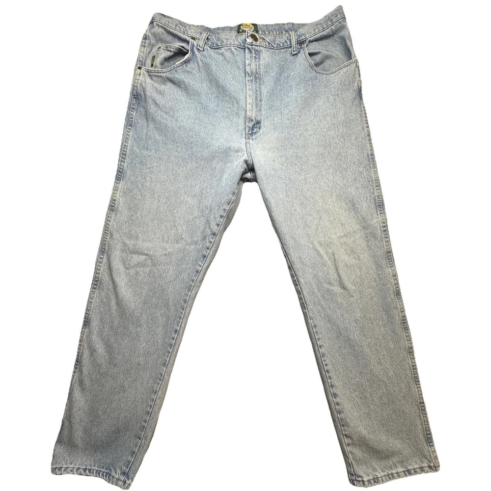 Cabela's Jeans Mens 42x34 (39x32) Light Wash Blue Denim Relaxed Fit Hunting - Picture 2 of 14
